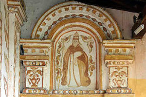 Frescoes, San Rafael de Velasco mission, Bolivia. Photo Copyright by Geoffrey A. P. Groesbeck