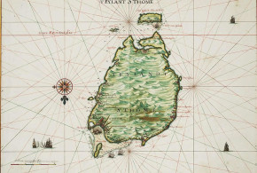 Mappa di São Tomé di Johannes Vingboons (1665). No Copyright