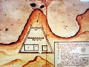 Old map of the Forte de Nossa Senhora da Conceição, Ponta do Meio, Fernando de Noronha. Photo Marco Ramerini