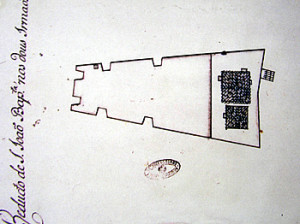 Old map of the Forte de São João Batista dos Dois Irmãos, Baia dos Porcos-Praia do Sancho, Fernando de Noronha. Photo Marco Ramerini