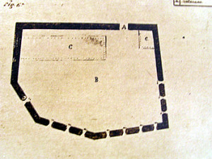 Old map of the Forte do Bom Jesus do Leão, Praia do Leão, Fernando de Noronha. Photo Marco Ramerini