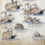 Une partie de la flotte commandée par Pedro Alvares Cabral, le navigateur qui découvrit le Brésil en 1500.