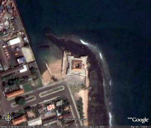 Portuguese Fort São Sebastião, São Tomé, São Tomé e Príncipe. Google Earth