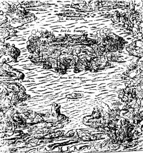The Island of Villegaignon under Portuguese attack (1560)