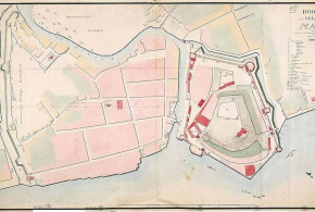 Dutch Map of the city and fort at Malacca (1780), Malaysia. No Copyright