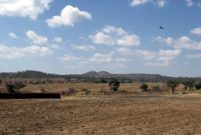 Location of Earthwork 1 in the distance. Dambarare, Zimbabwe. Author and Copyright Chris Dunbar