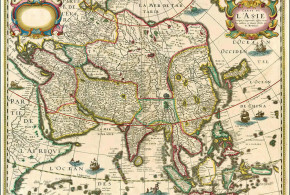 Mapa da Ásia (1627). Autores Bertius; Danckerts; Tavernier. No Copyright