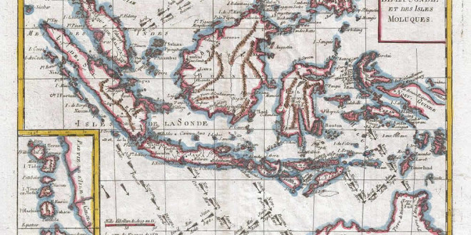 Map of Indonesia (1780). Author Rigobert Bonne and Guilleme Raynal. No Copyright