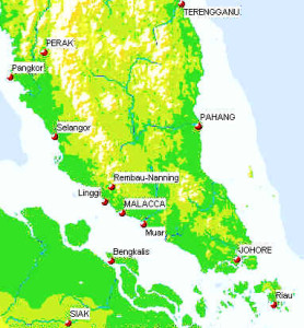 Map of the Malay Peninsula. Author and Copyright Marco Ramerini