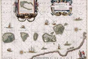 Moluccas (1630), Indonesia. Author Willem Janszoon Blaeu. No Copyright