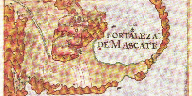 Portuguese fort of Mascate from Prof. Rui Carita Lyvro de Plantaforma das Fortalezas da Índia