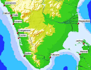 Portuguese forts and settlements in South India. Author Marco Ramerini