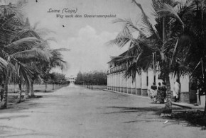 Lomé (1904), o caminho para o palácio do governador. No Copyright
